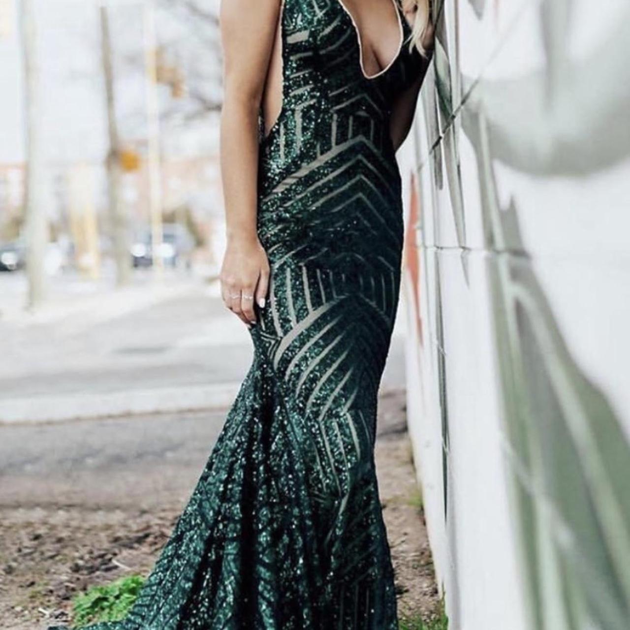 Jovani hunter green dress best sale