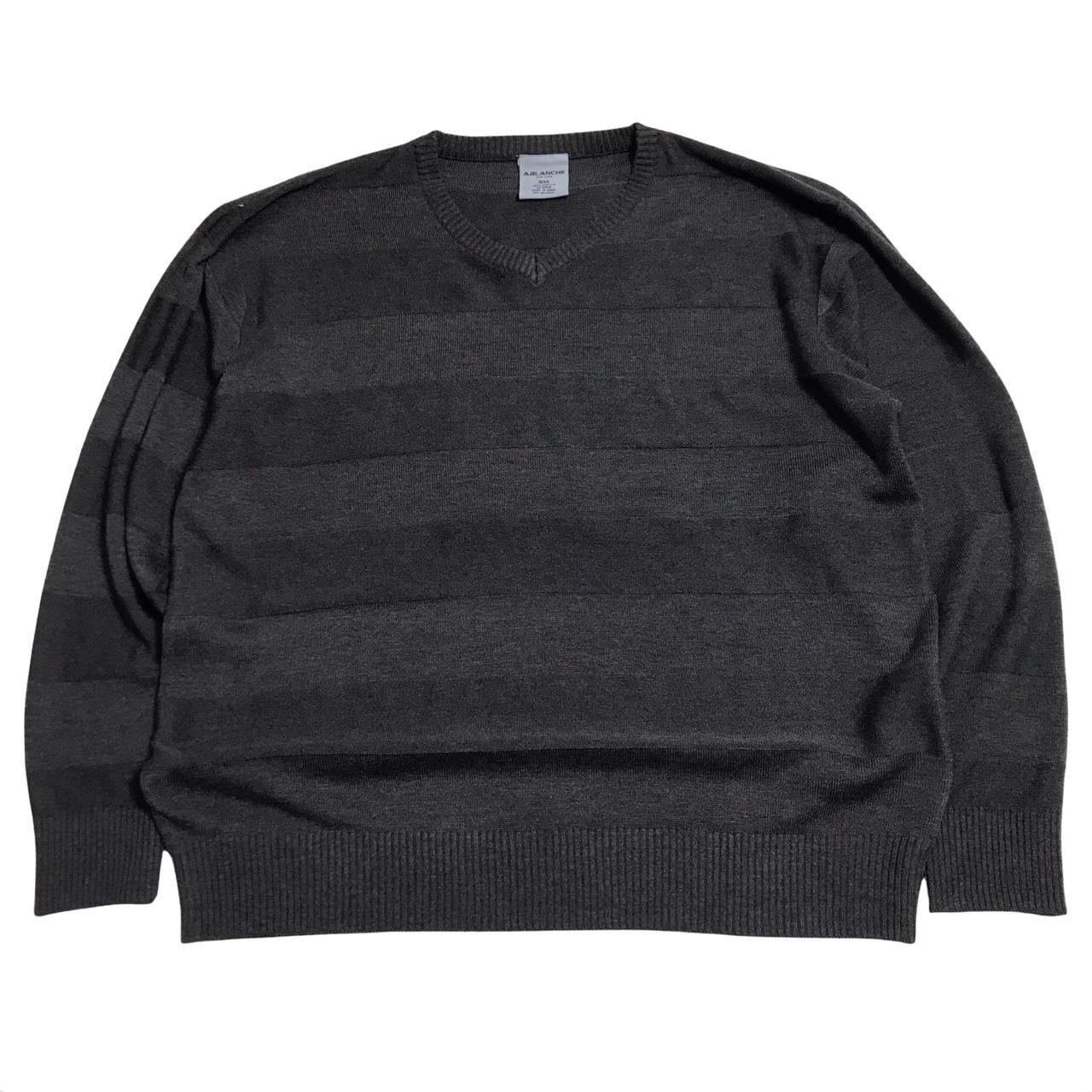 Y2k baggy striped skater knit sweater acrylic men’s... - Depop