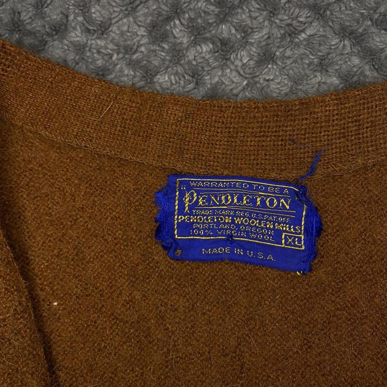 Pendleton Men's Orange and Brown Cardigan | Depop