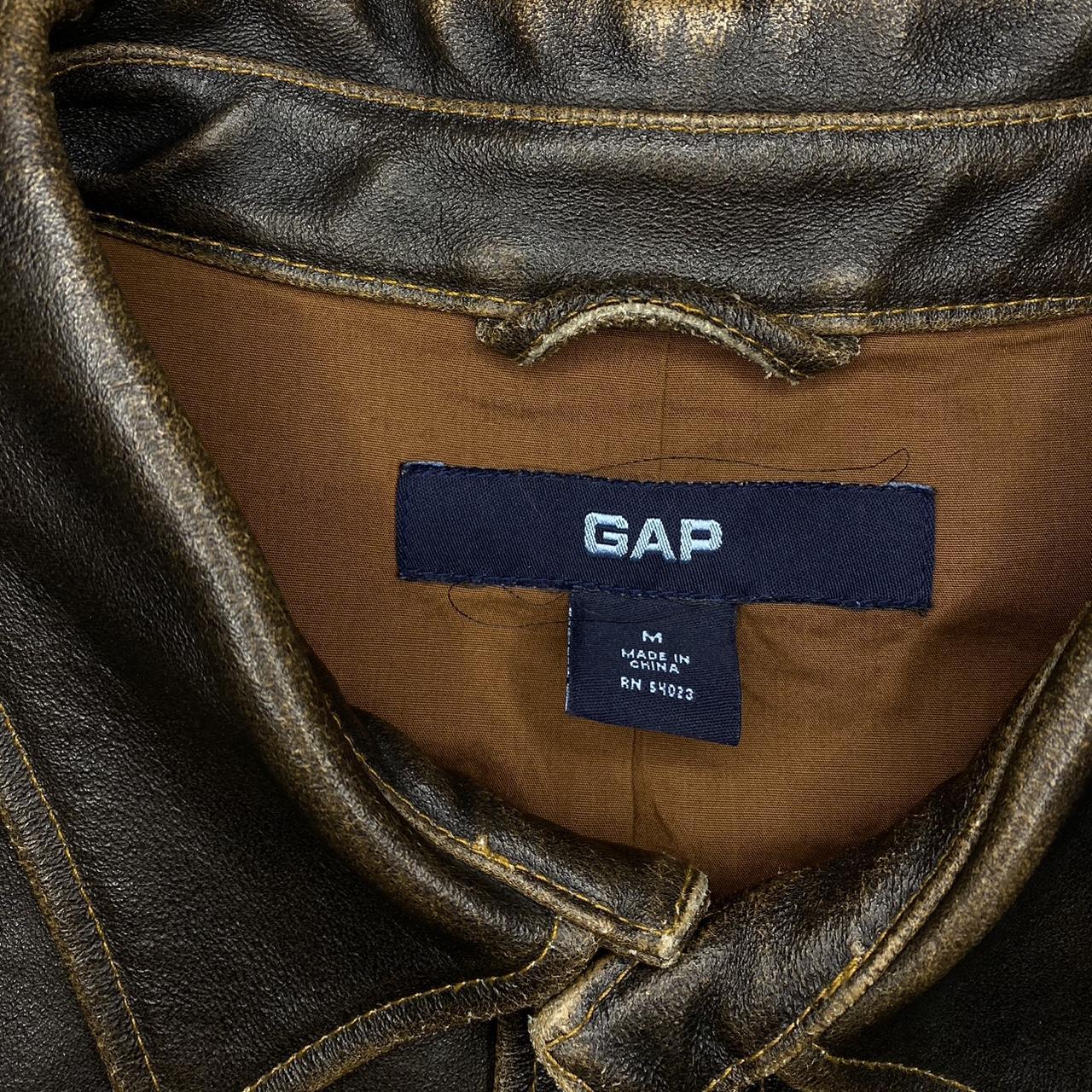 Gap leather best sale jacket rn 54023