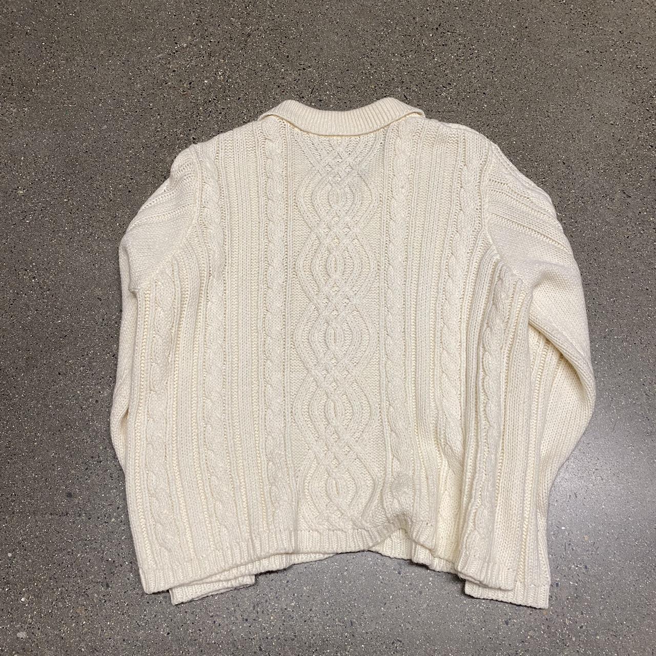 Cable knit full zip sweater Measurements:... - Depop