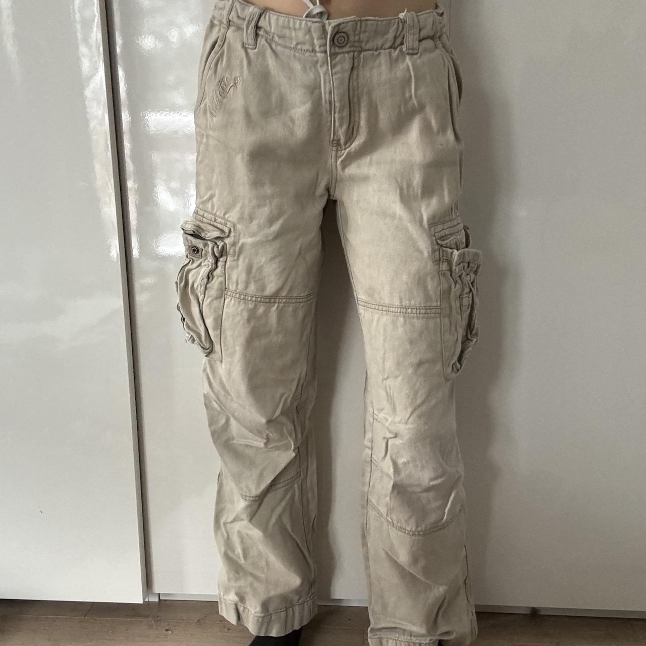 khaki cargo pants - fits size 24 (shown on a 23/24,... - Depop
