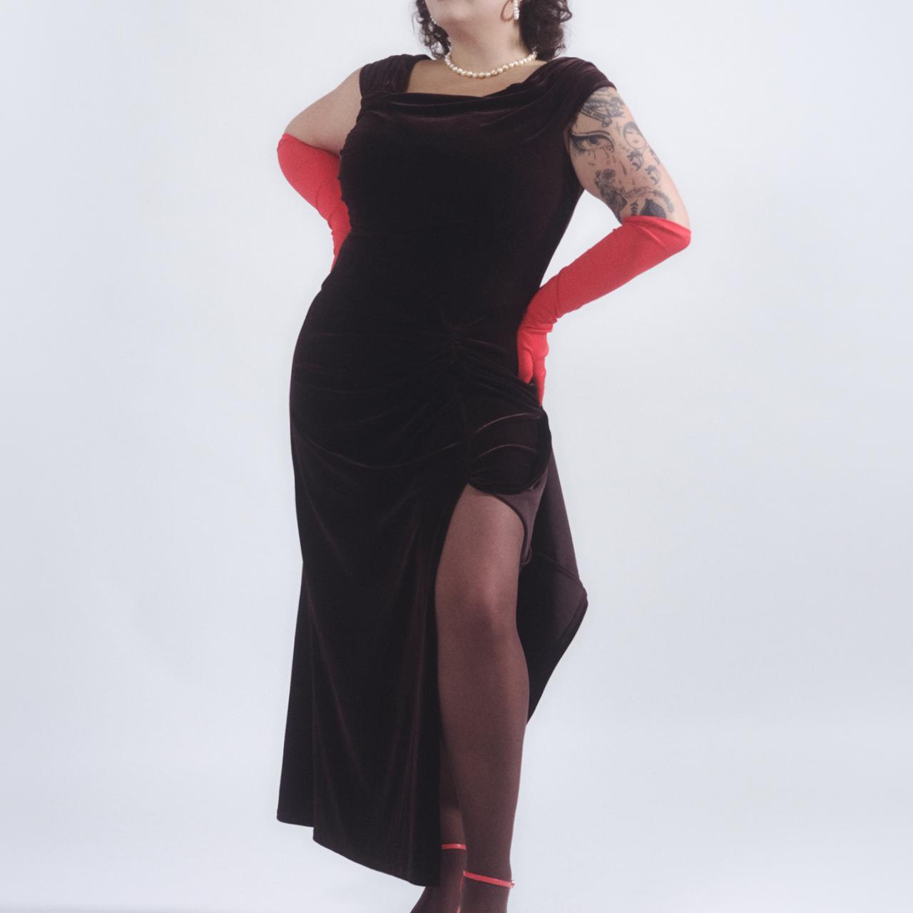 Tadashi Shoji Women’s Brown Dress | Depop