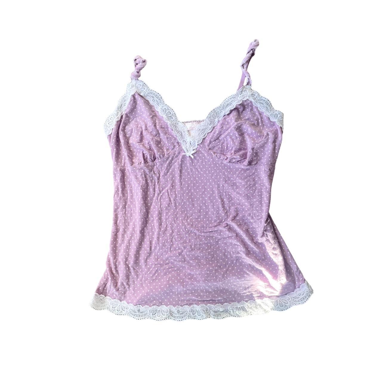pink (purpleish) Victoria’s Secret polka dot lace... - Depop