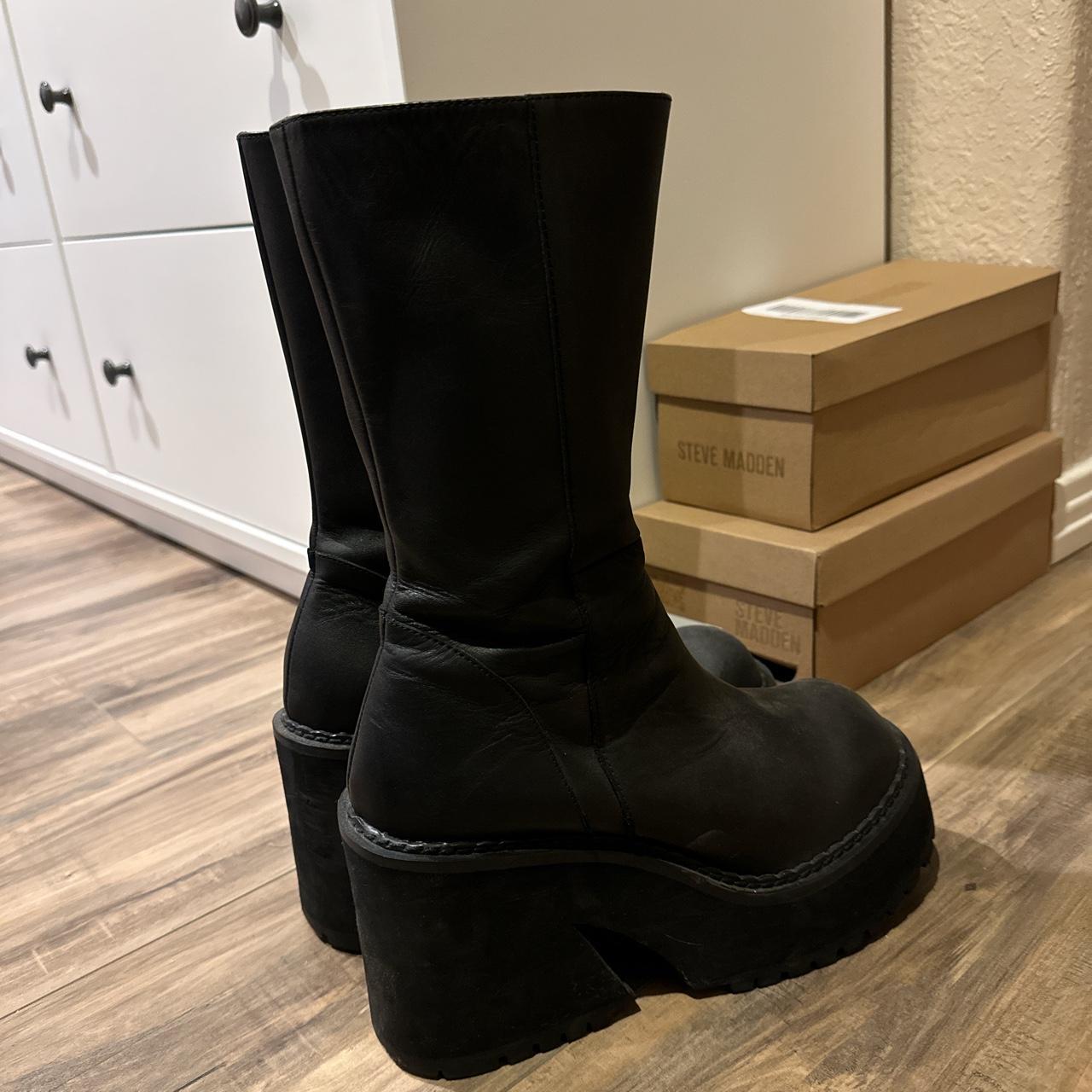 UNIF black parker boot chunky boots perfect for... Depop