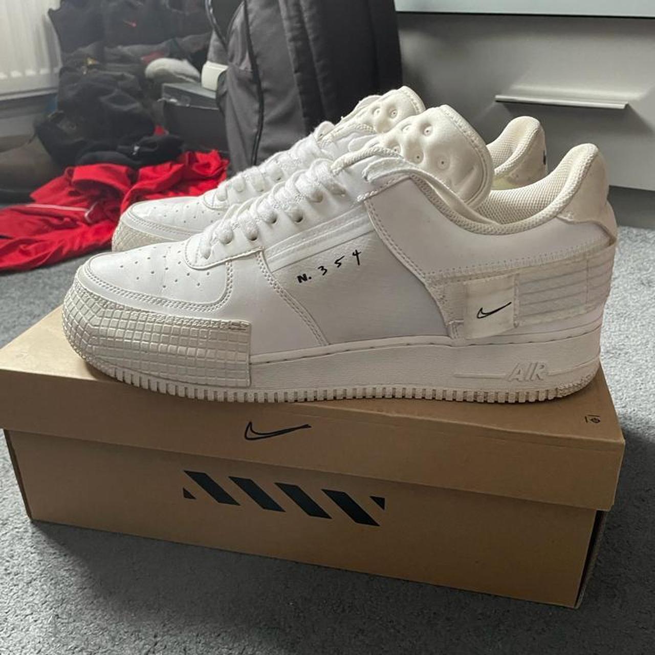 Nike Air force 1 type white Size 10.5 Used but... - Depop
