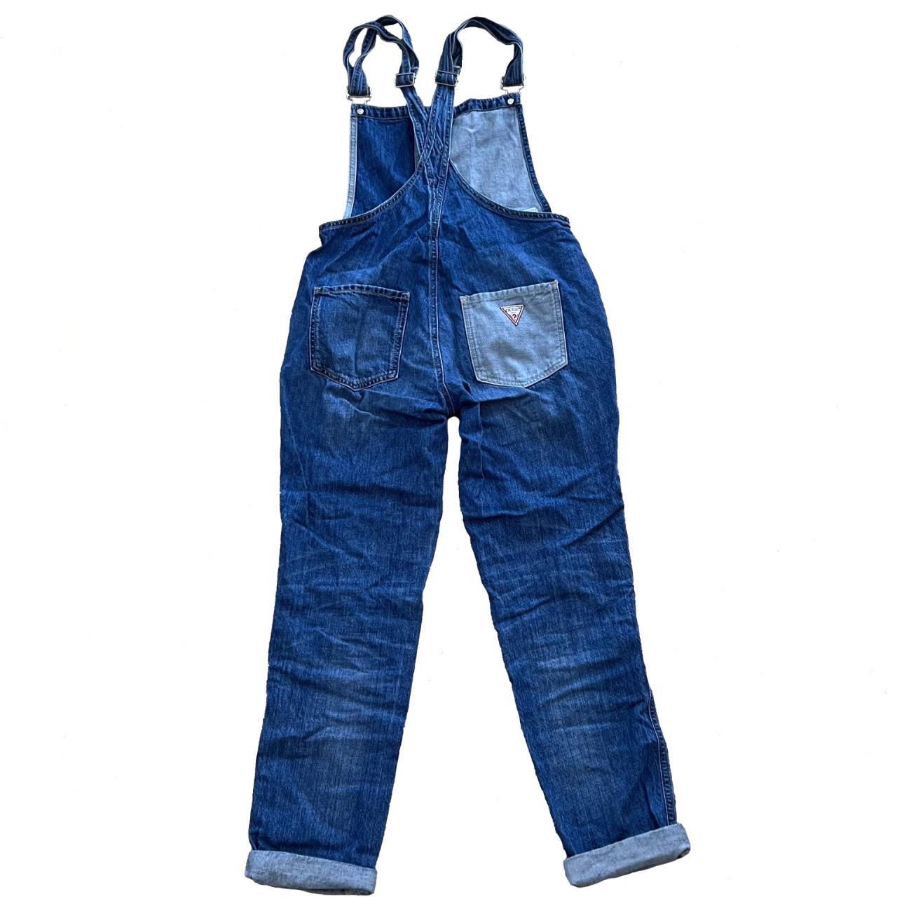 GUESS Colorblocked Two Tone Denim Overalls Excellent