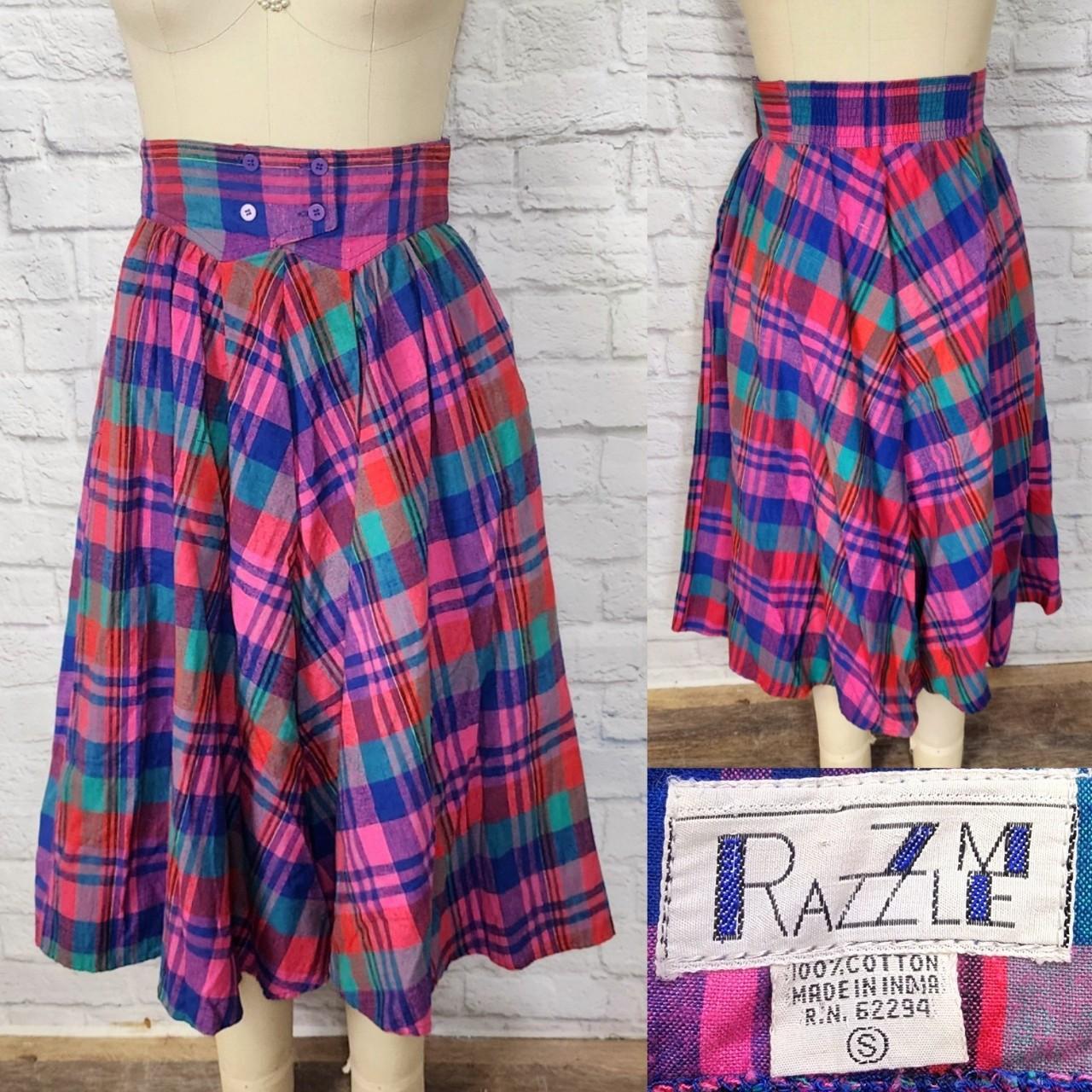 Flannel 2024 skirt 80s