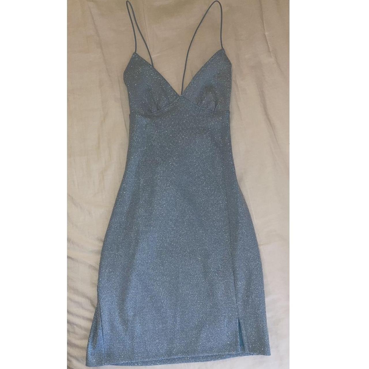 This sparkly blue bodycon dress from H&M is so so... - Depop