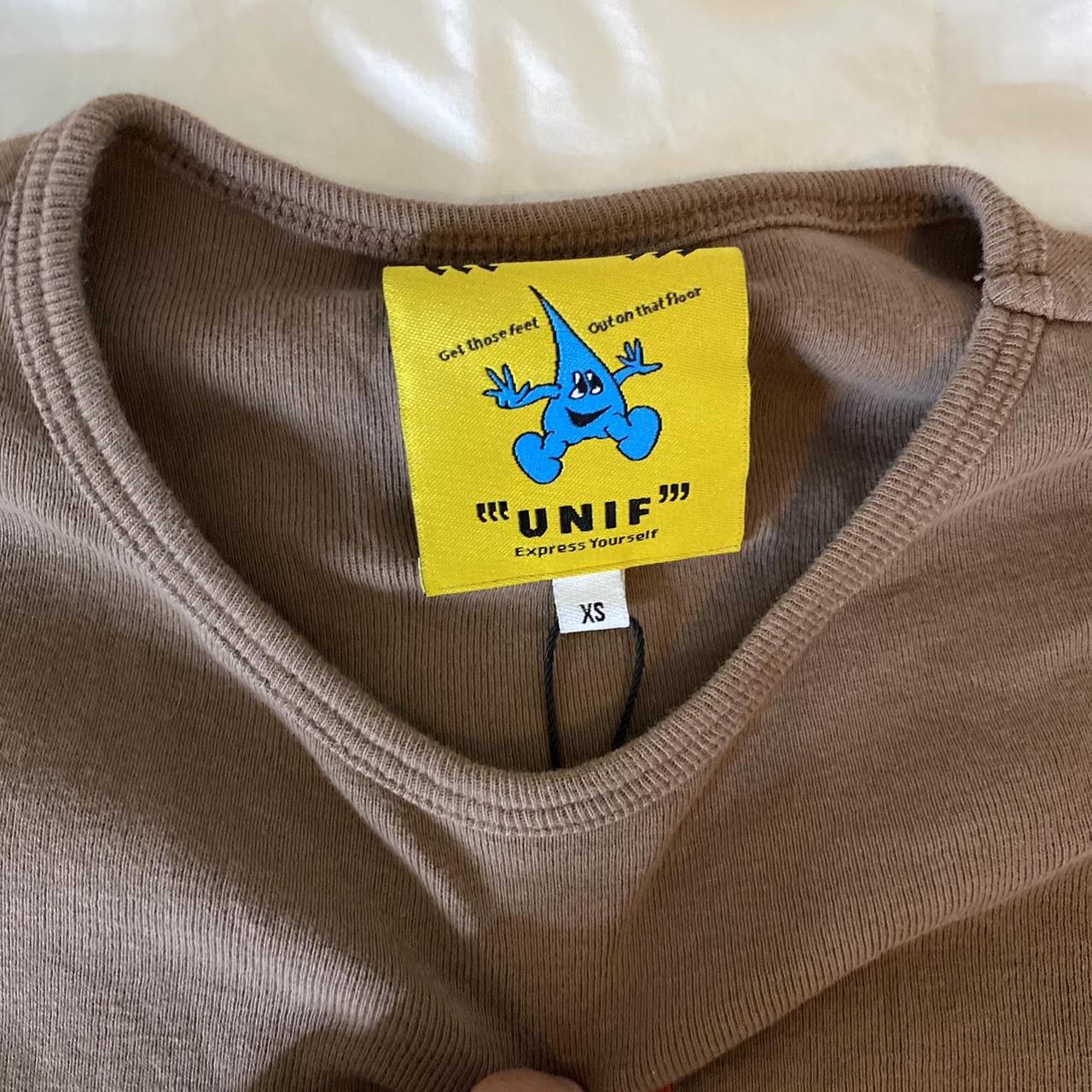 brown UNIF XO bear tee! unif babytee bearshirt... Depop