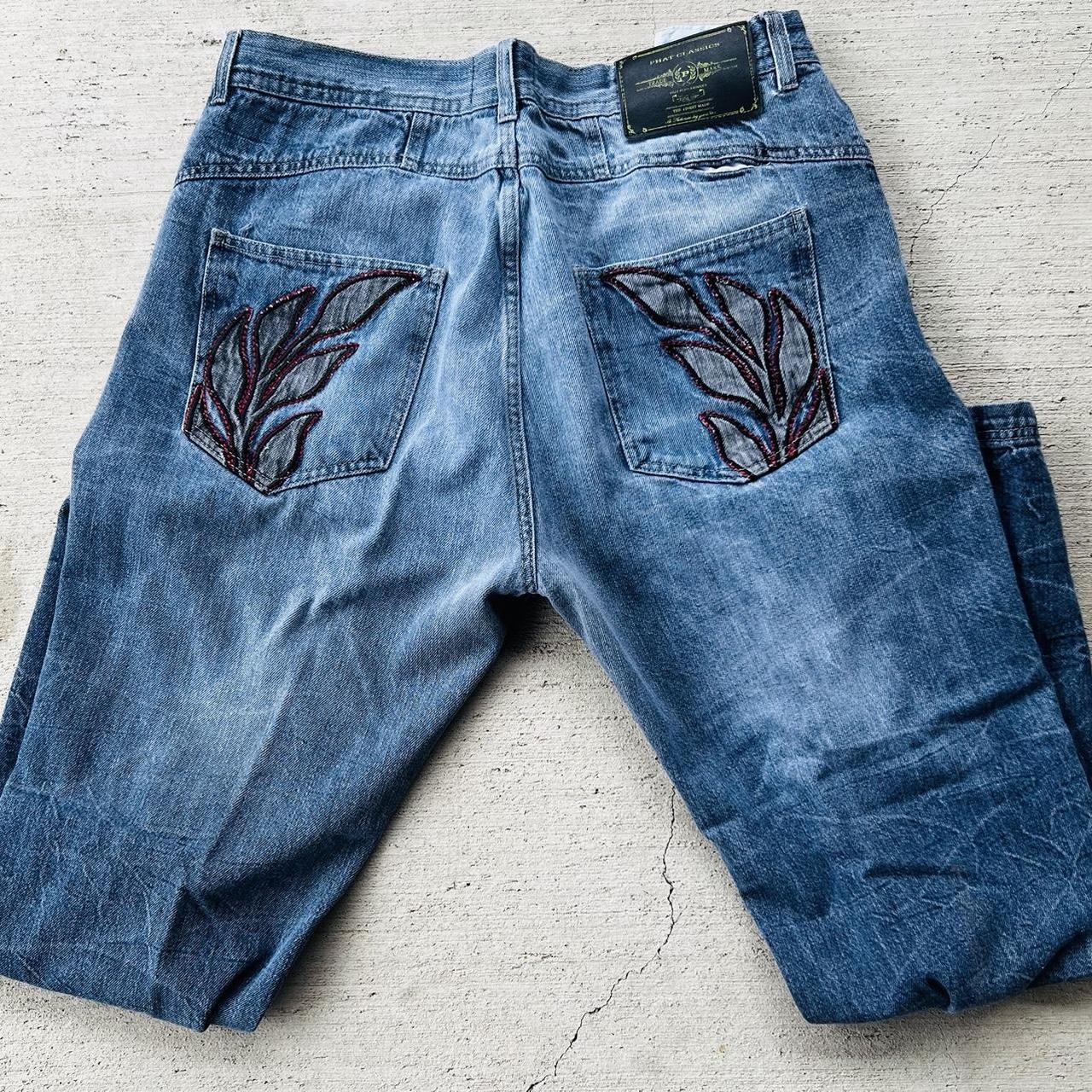 Vintage blue phat farm jeans in great condition and... - Depop