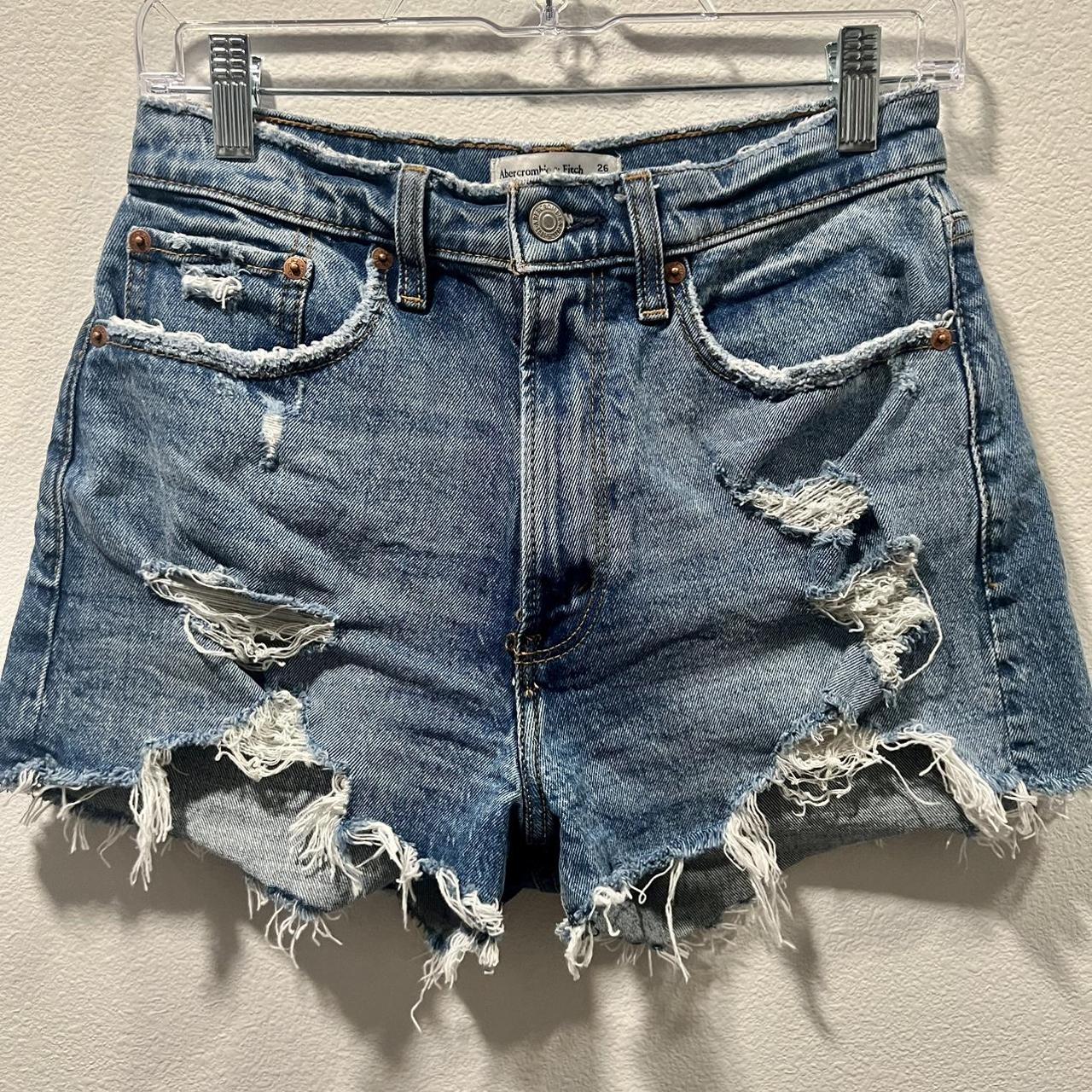 Abercrombie & Fitch Women's Blue Shorts | Depop