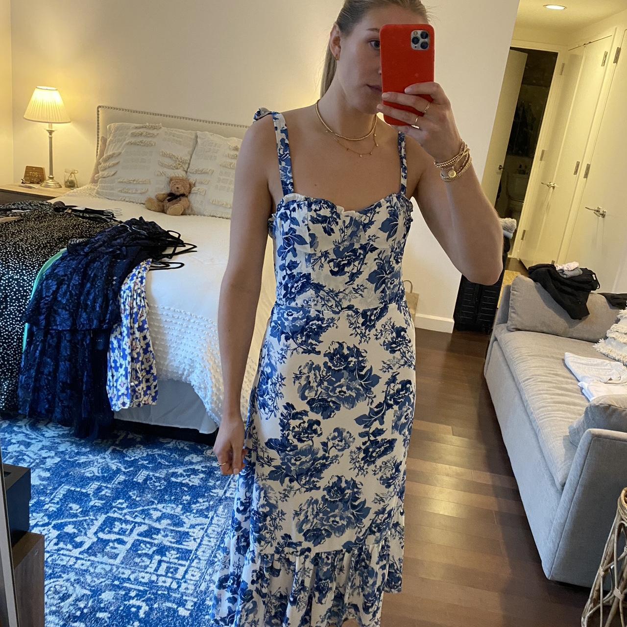 Bloomingdales blue clearance dress