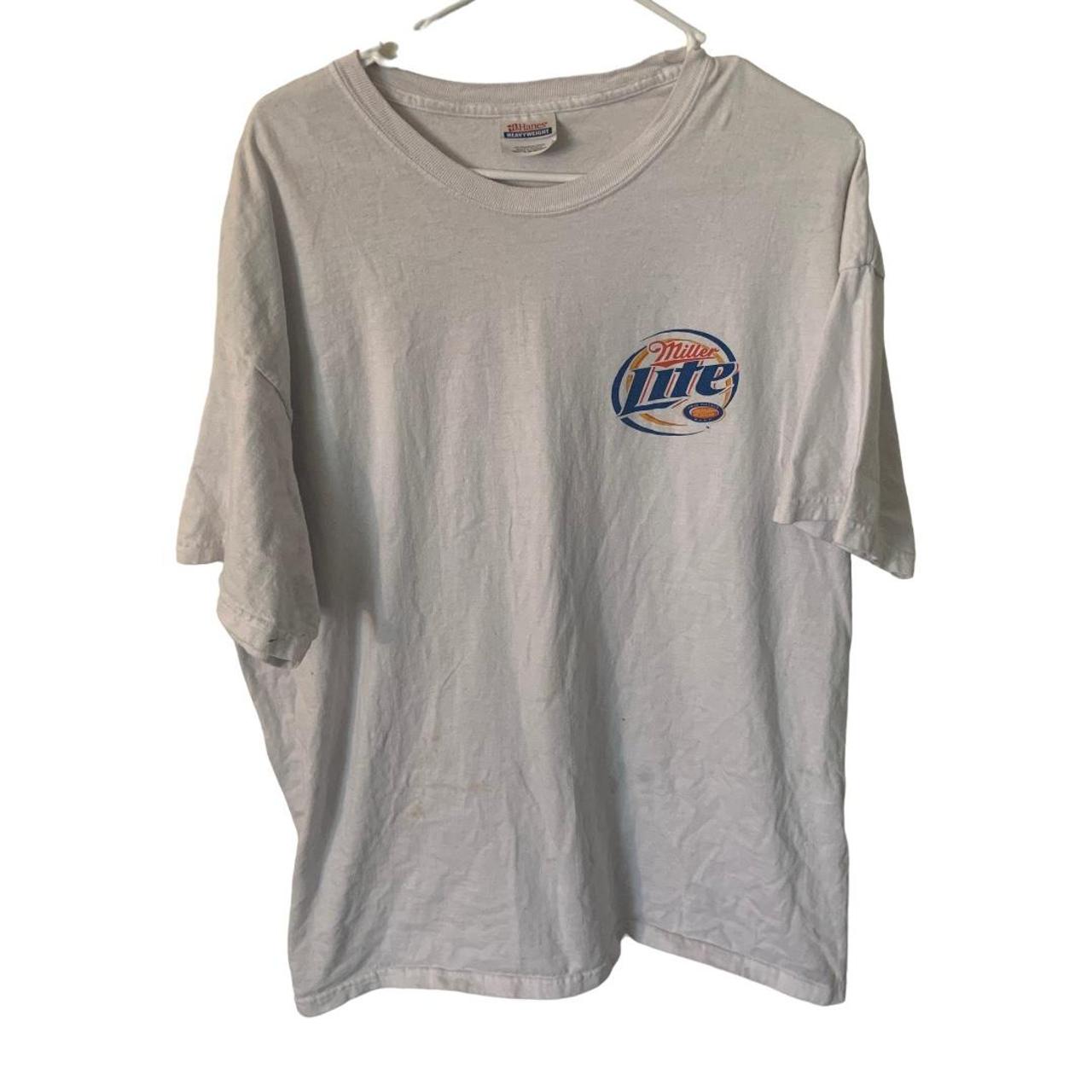 MID 2000S MILLER LITE BEER TEE SHIRT. SOME SLIGHT... - Depop