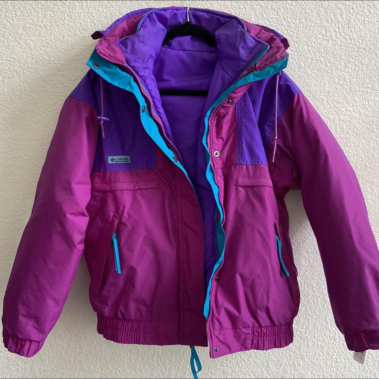 Columbia Sportswear Women's Pink and Purple Coat | Depop