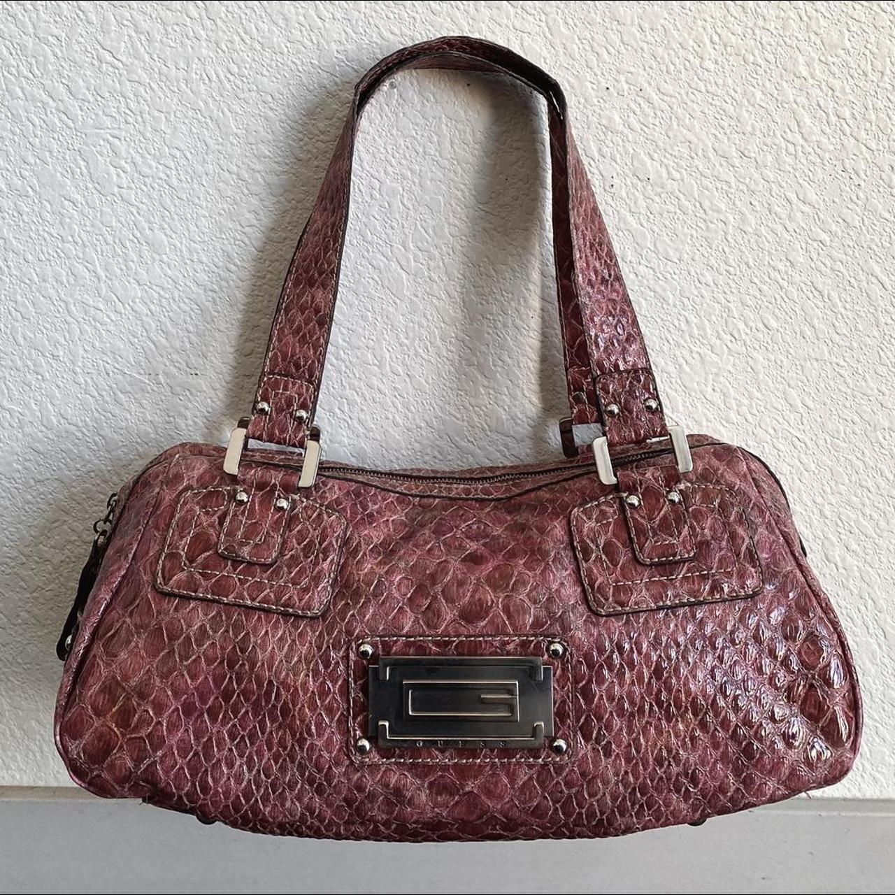 Burgundy guess purse hot sale