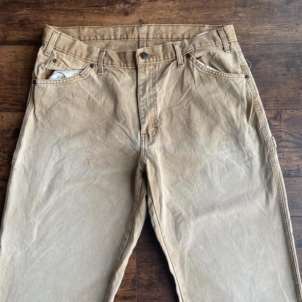 Tan Vintage Dickies workwear jeans Small signs of... - Depop