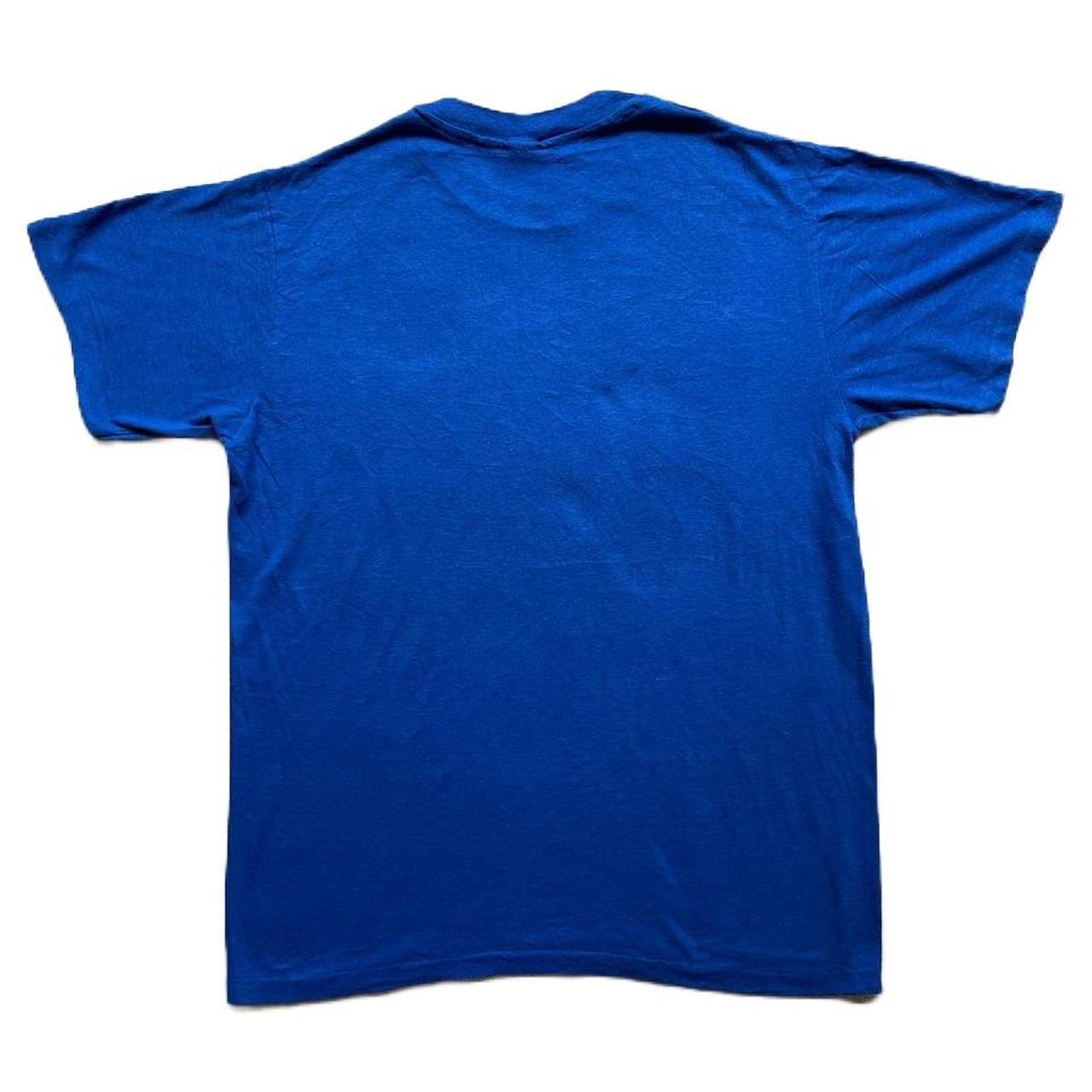 Vintage blue t-shirt with nice wolf graphic. Slight... - Depop