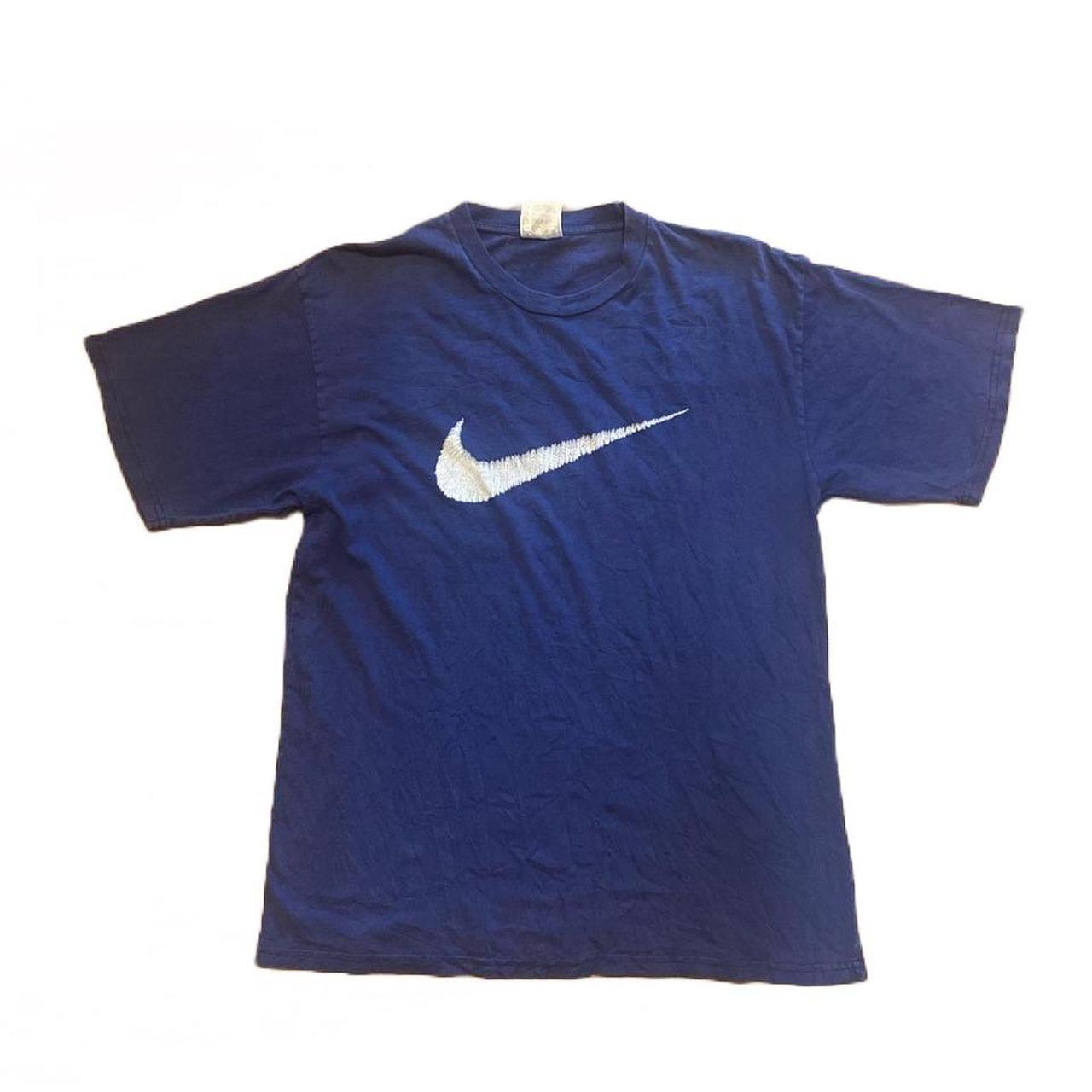 Vintage navy blue Nike tee. Staple piece in a good... - Depop