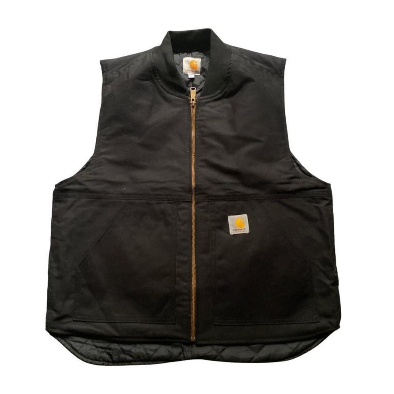 Black Carhartt Utility Vest with soft black quilted... Depop