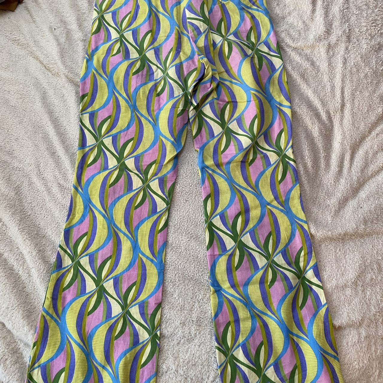 Zara. Y2K multicoloured pants. - Depop