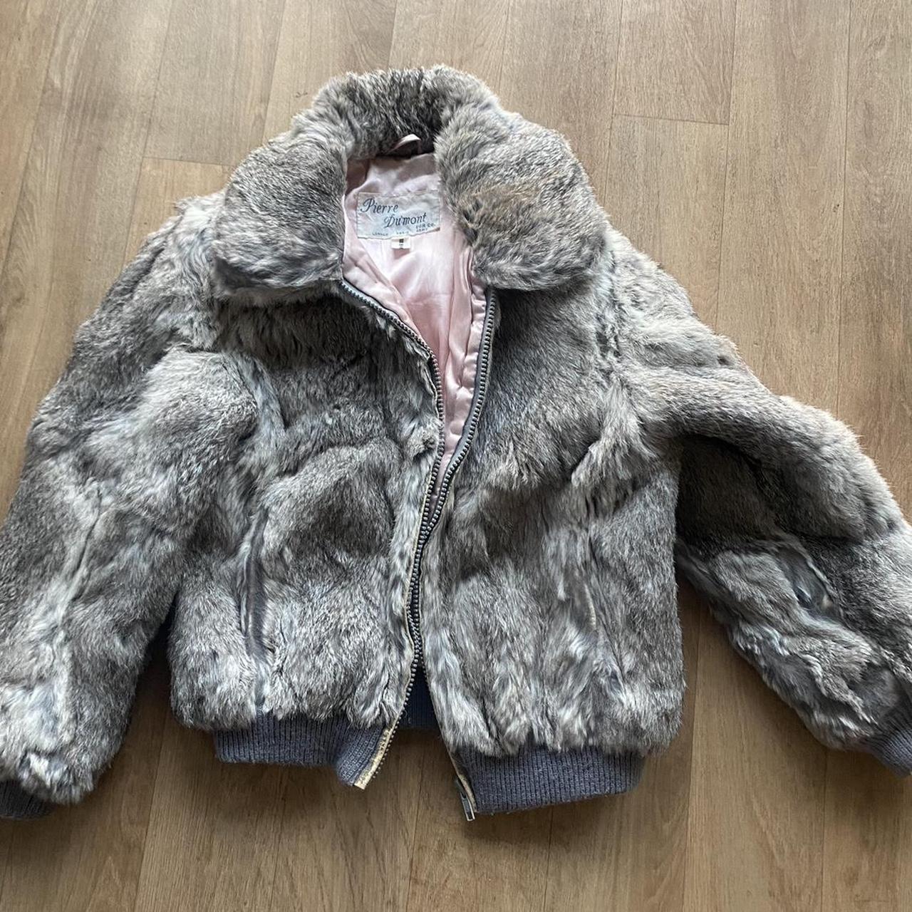 Vintage rabbit fur cropped jacket. Super cute and... - Depop