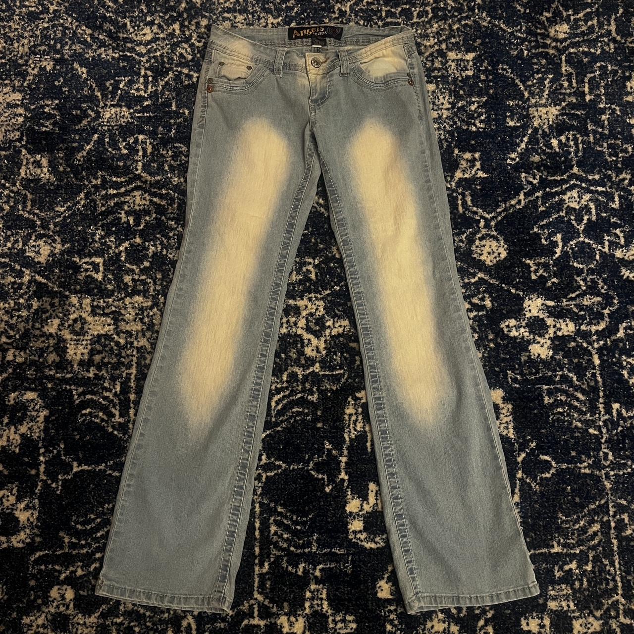 early 2000s / y2k faded low rise jeans. see photos —... - Depop
