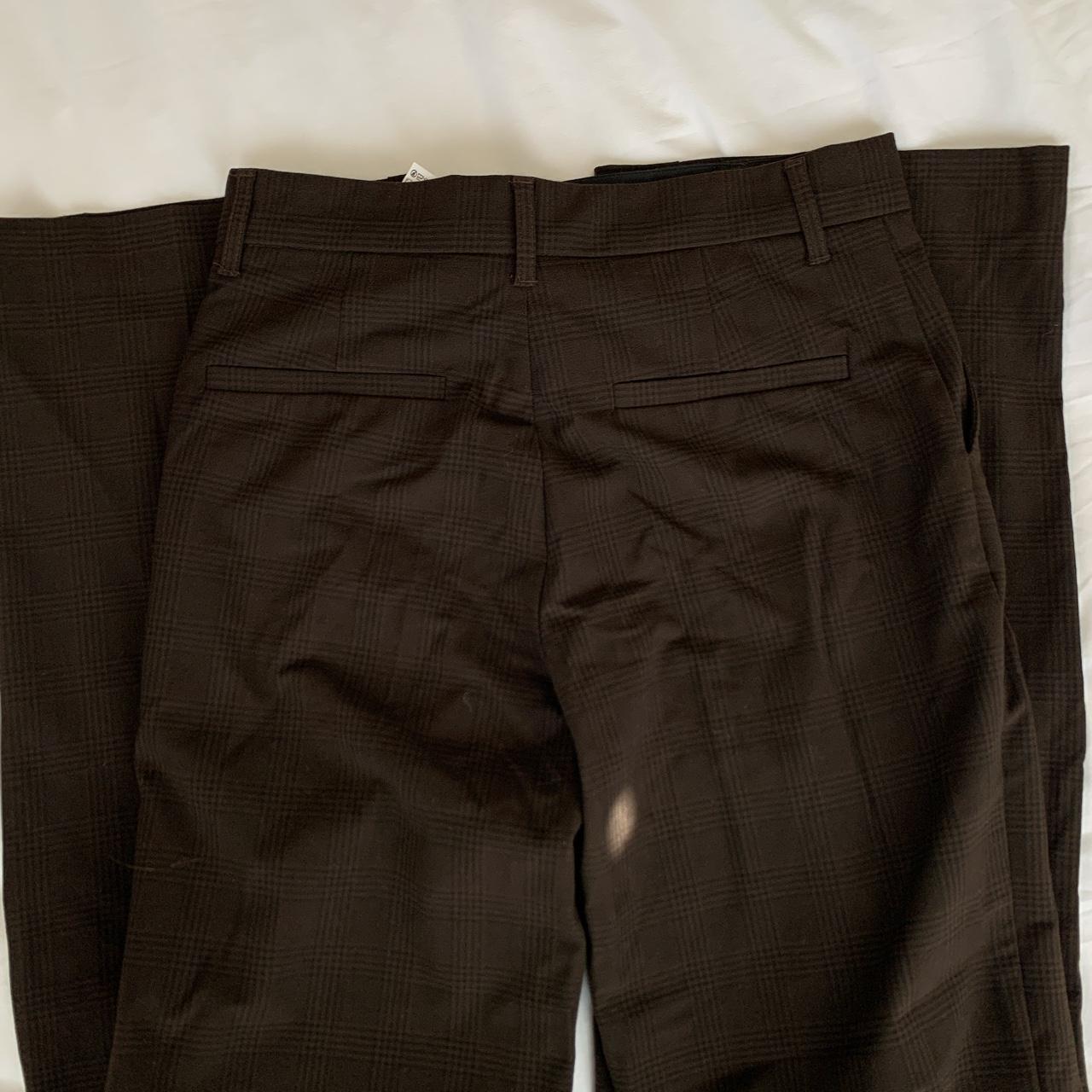brown plaid high waisted zara work pants only worn... Depop