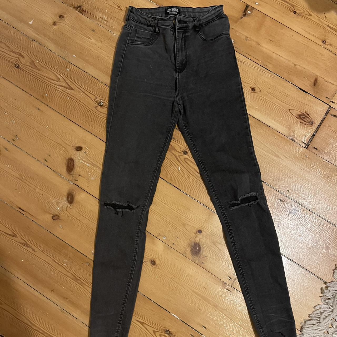 Zara grey ripped skinny jeans 8 Depop