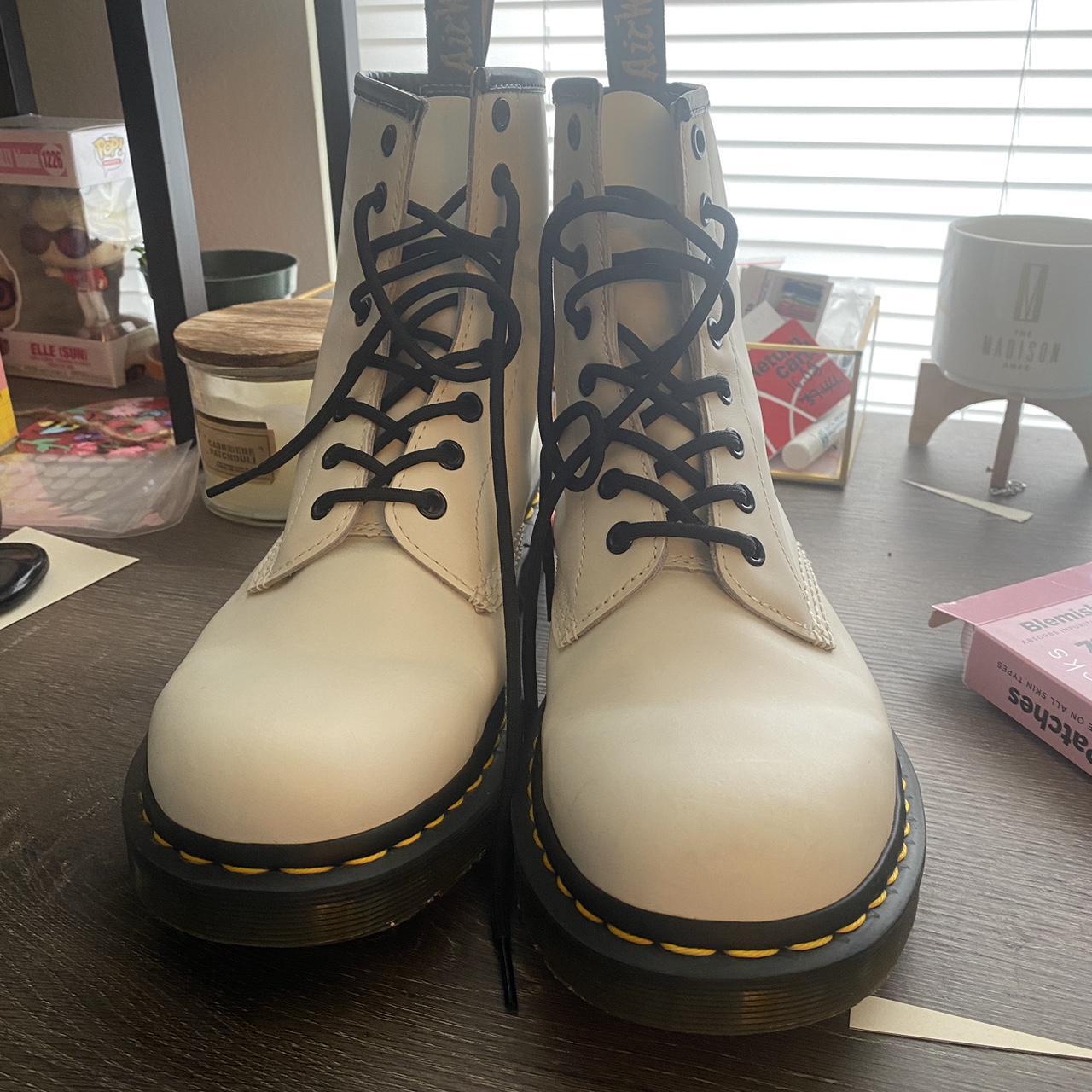 Dr. Martens Men's White Boots | Depop