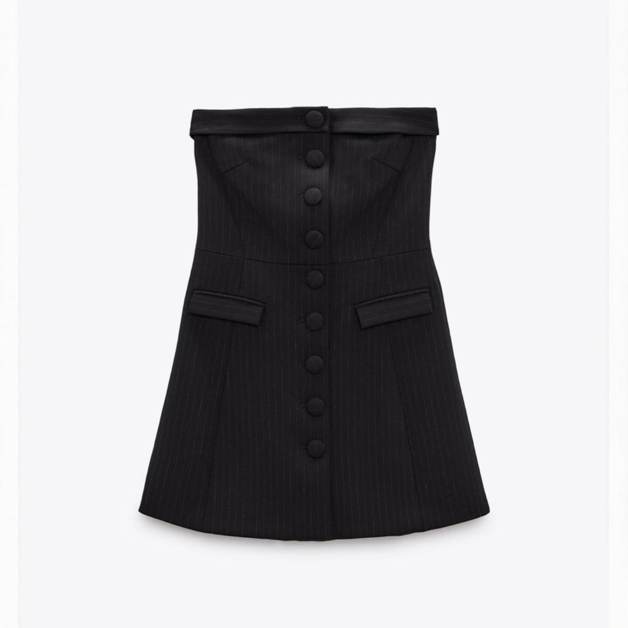 Zara navy pinstripe button dress Brand new with... Depop