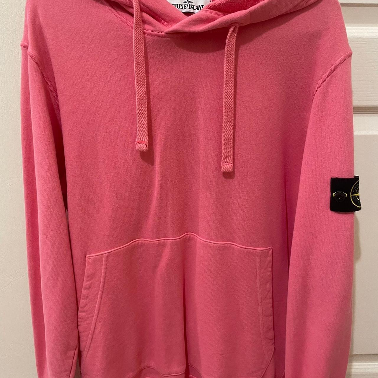 stone island hoodie pink, size large worn once’s and... - Depop