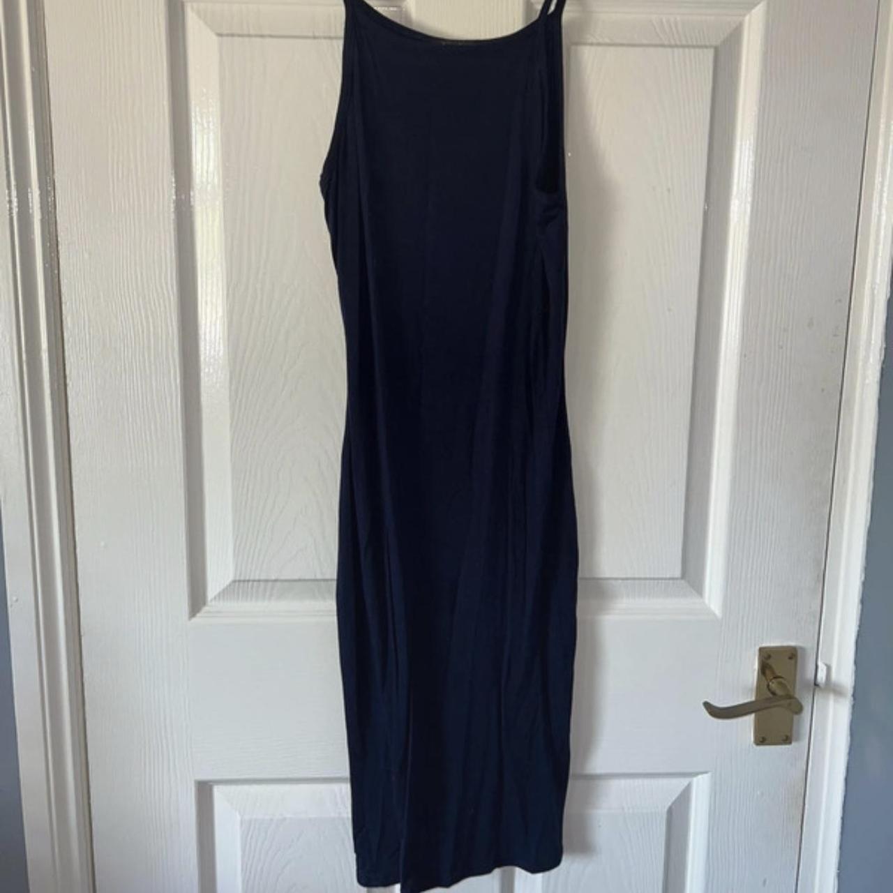 Navy midi bodycon dress from Boohoo. Size XS/6. Worn... - Depop