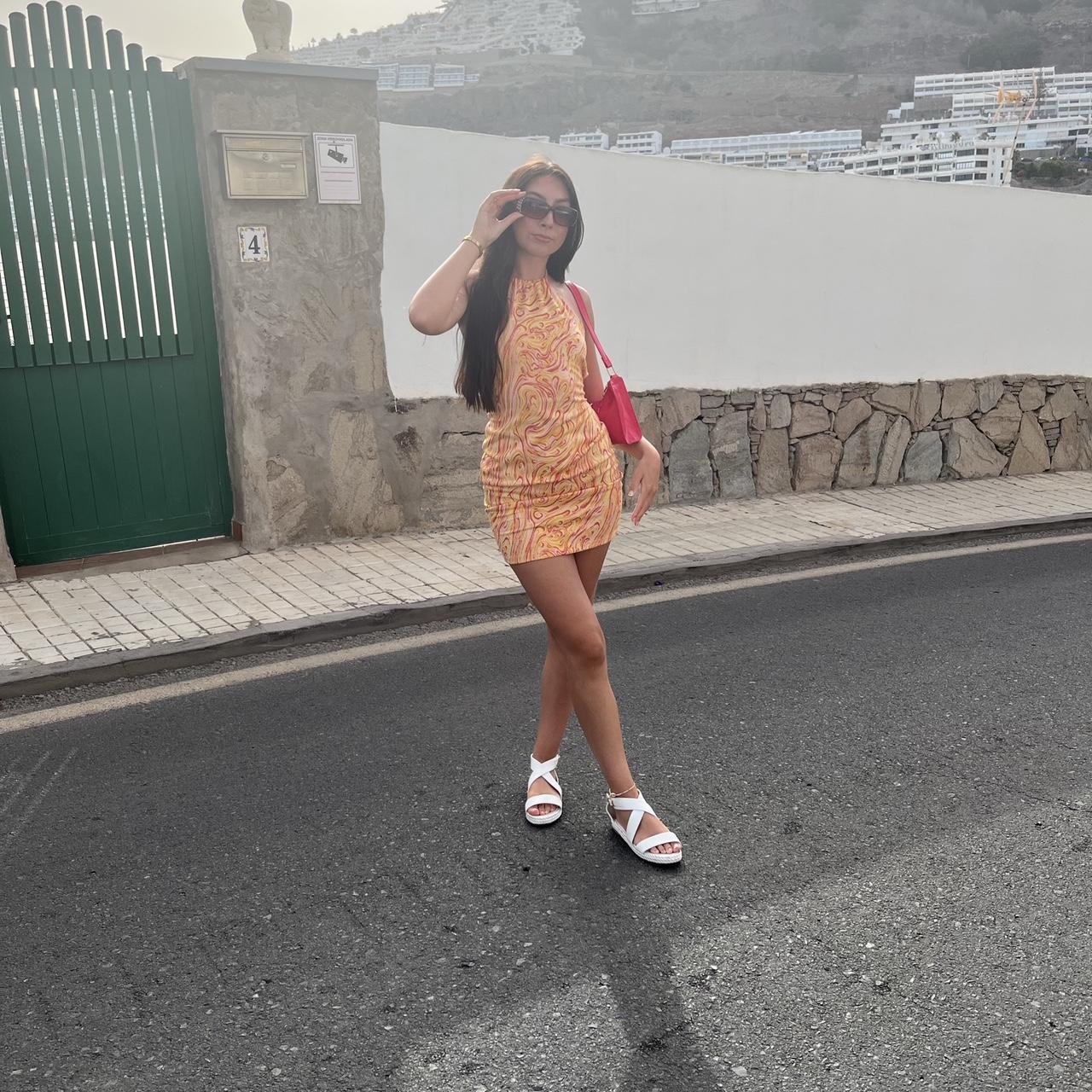 Bershka orange backless dress Worn a few times... Depop