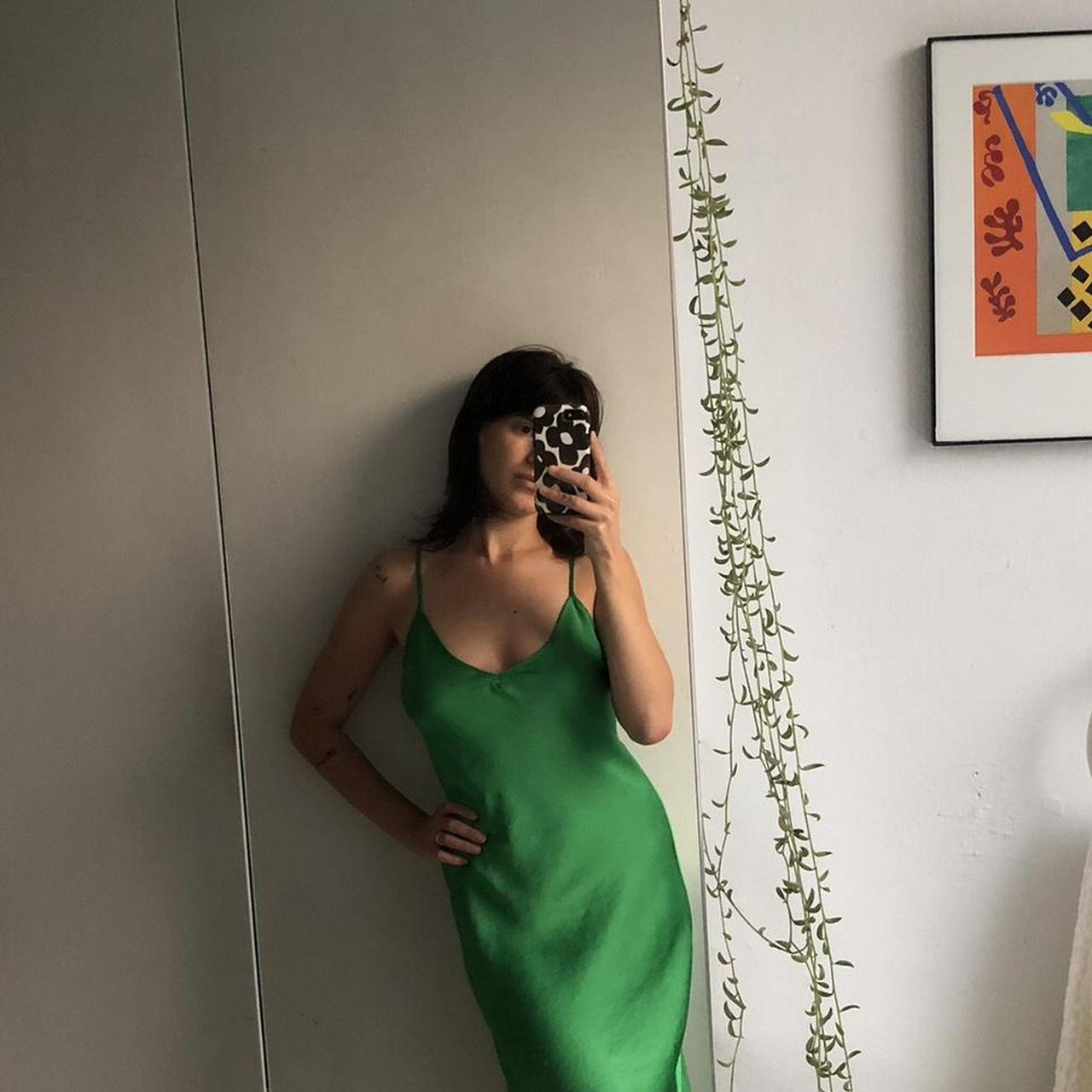 Beautiful bright green slip dress Aritzia, Wilfred... Depop