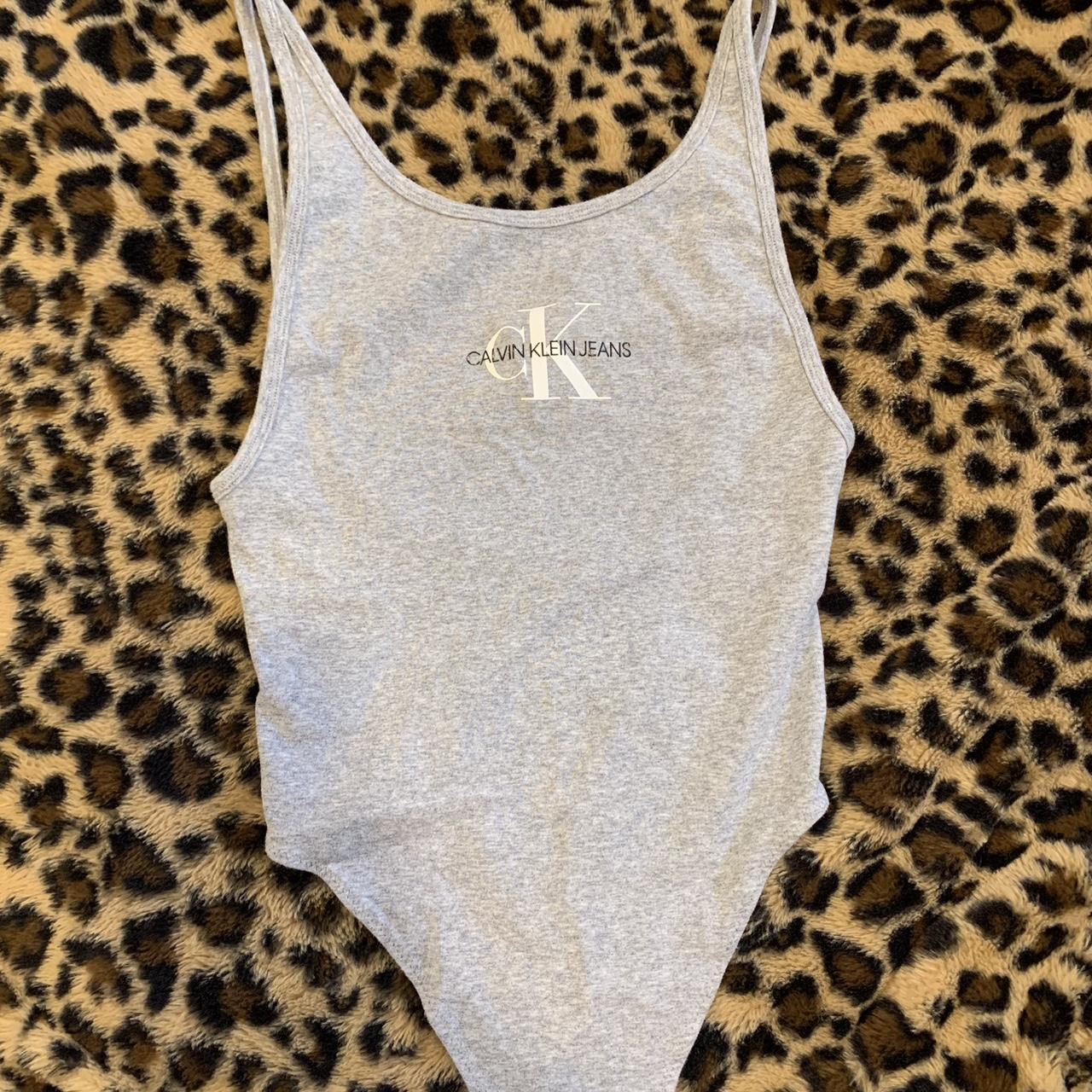 Calvin klein bodysuit grey best sale