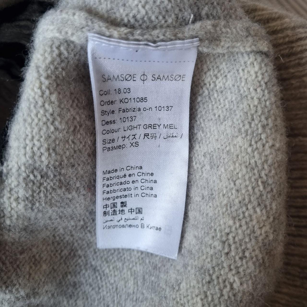 Samsoe & Samsoe light grey wool jumper XS 100%... - Depop