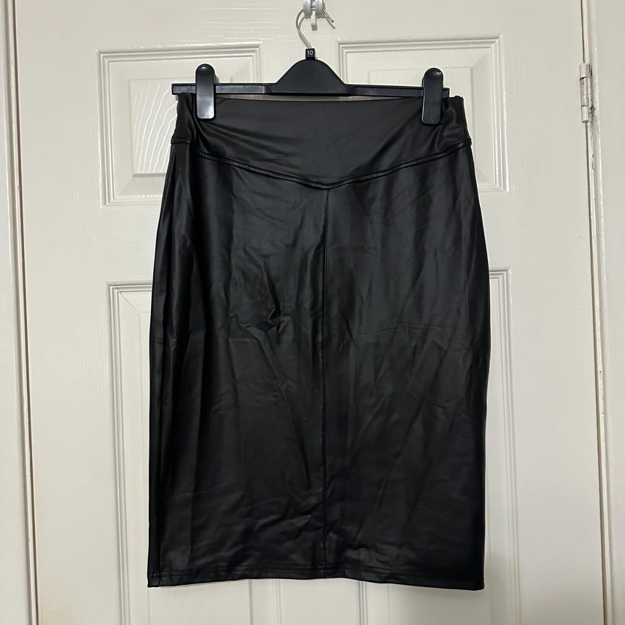 SHEIN BIZwear High Waist PU Leather Skirt Workwear