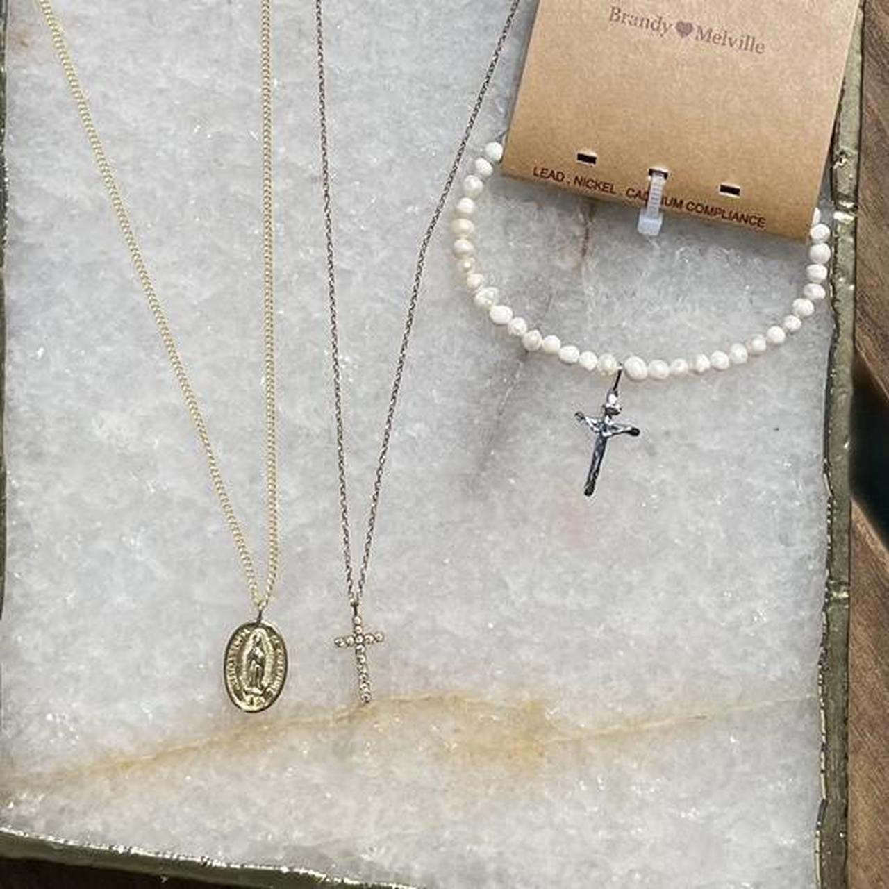 Brandy Melville Religious Jewelry BNWT ️Rhinestone... Depop