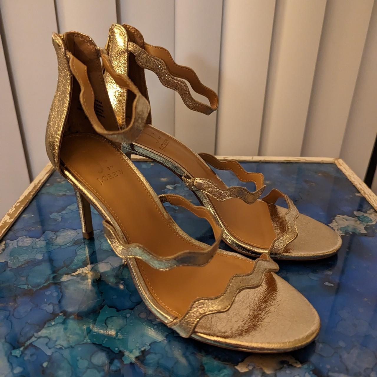 J crew hot sale gold heels