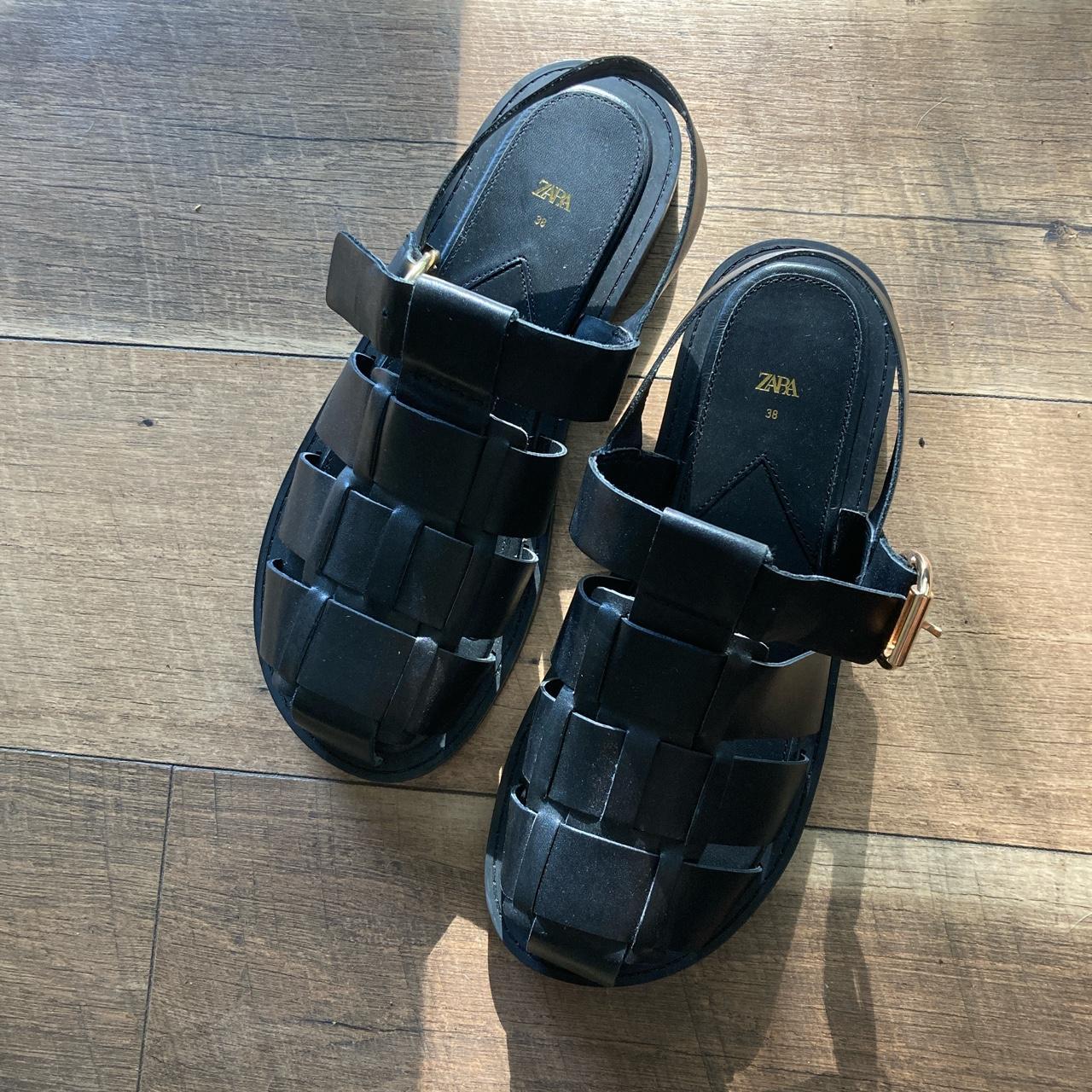 Zara Women's Black Sandals | Depop