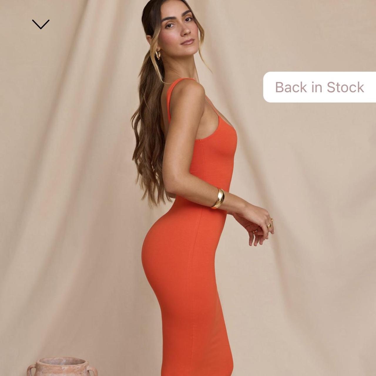 Reign Micro Strap Detail Maxi Dress in Tangerine