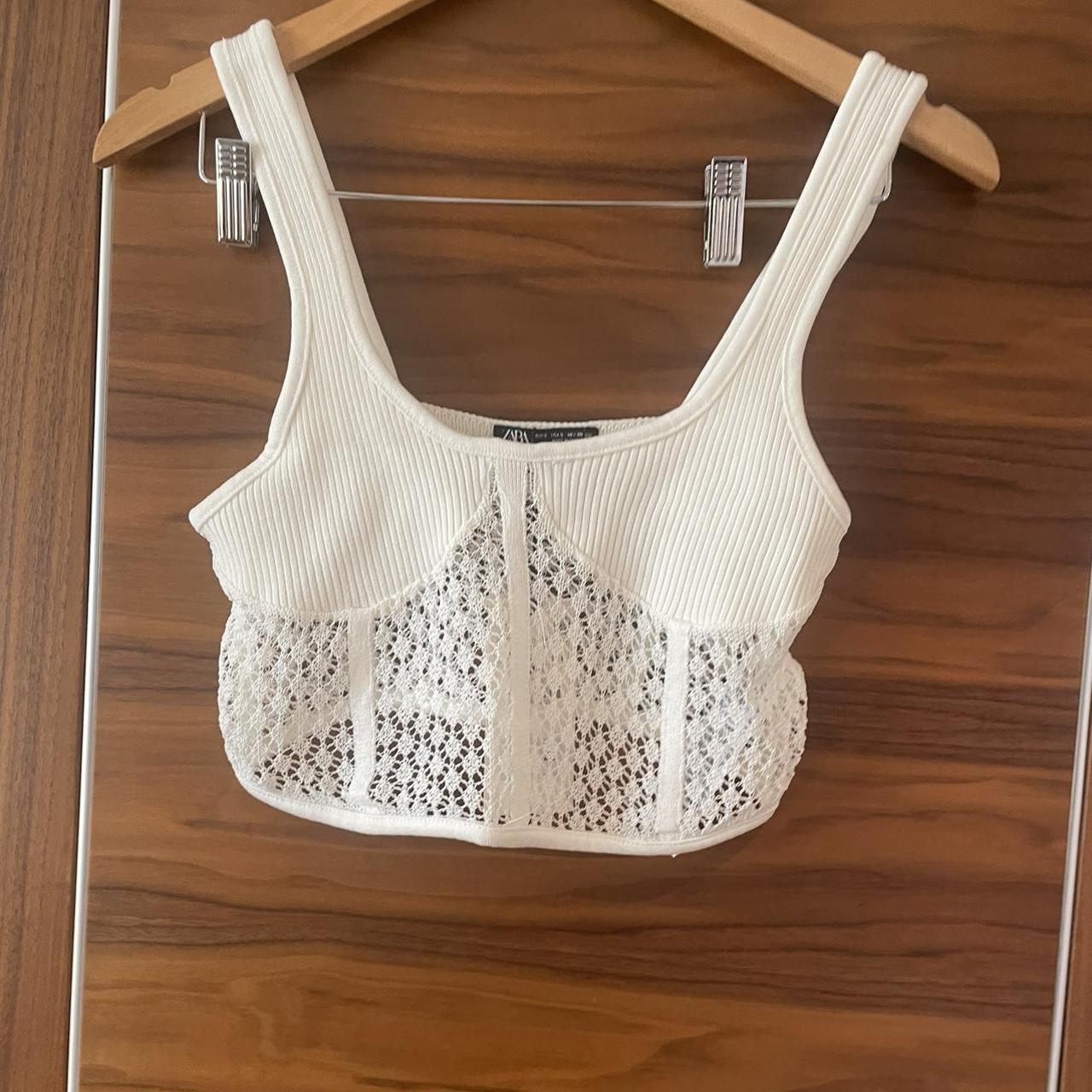 Zara knit crop top. Perfect for spring/summer Size... Depop