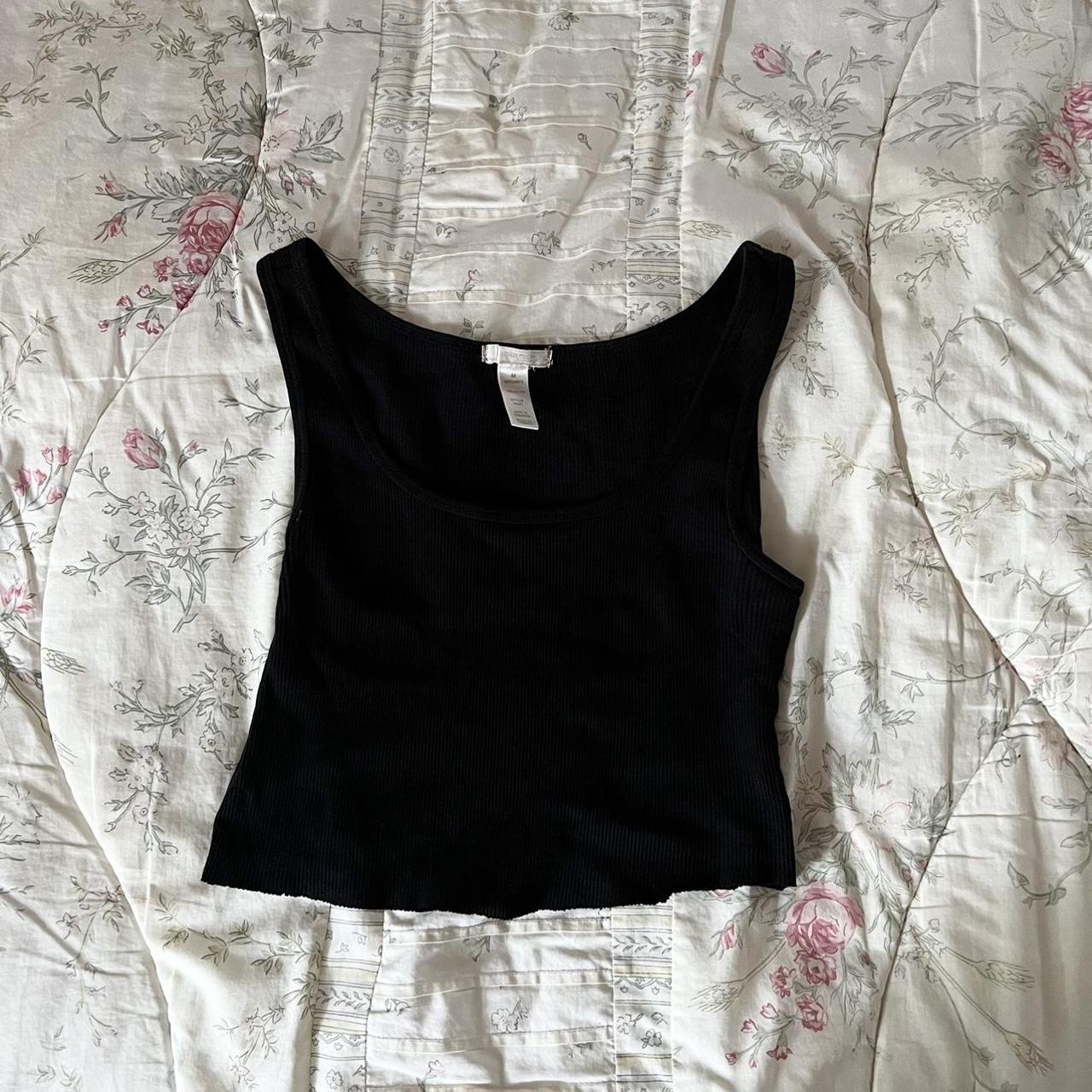 black ribbed cropped tank top basic black top that’s... - Depop