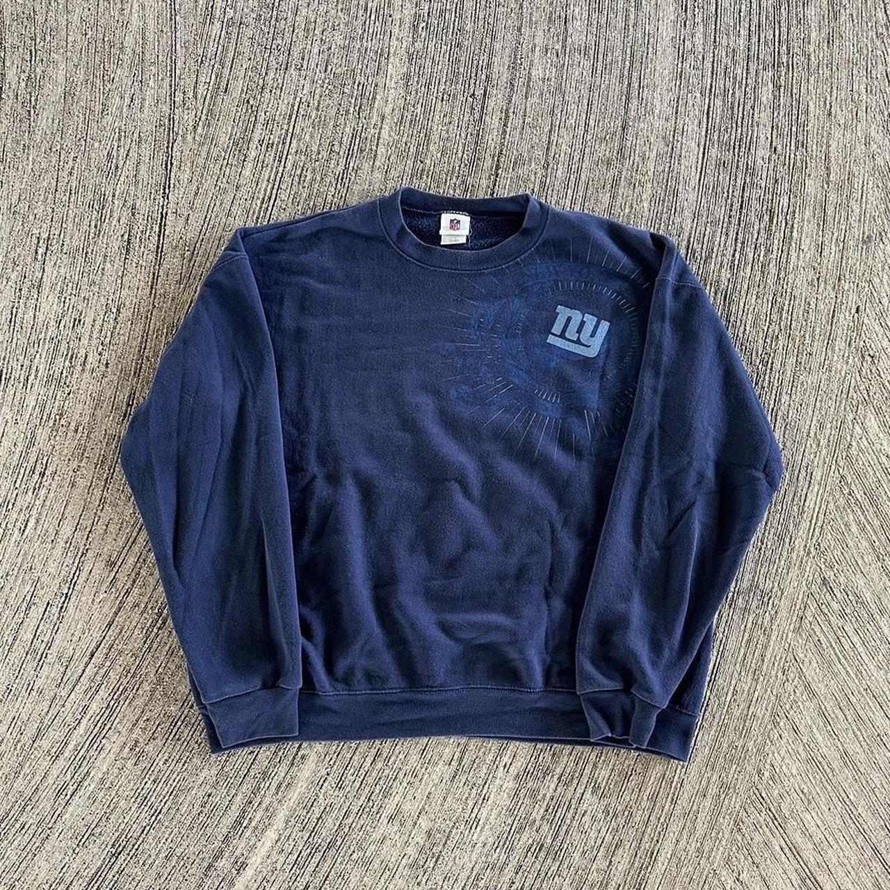 NFL Men's Sweatshirt - Blue/Navy - XL – 00s Y2K Affliction Style New York Giants …