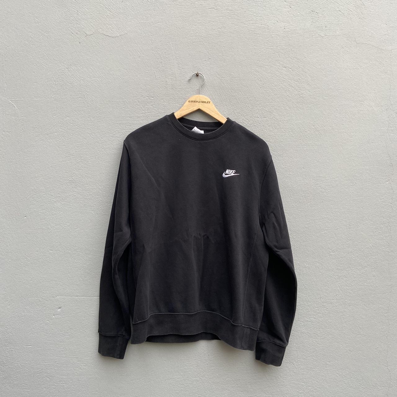 VINTAGE RETRO NIKE SWEATSHIRT IN BLACK WITH WHITE... - Depop