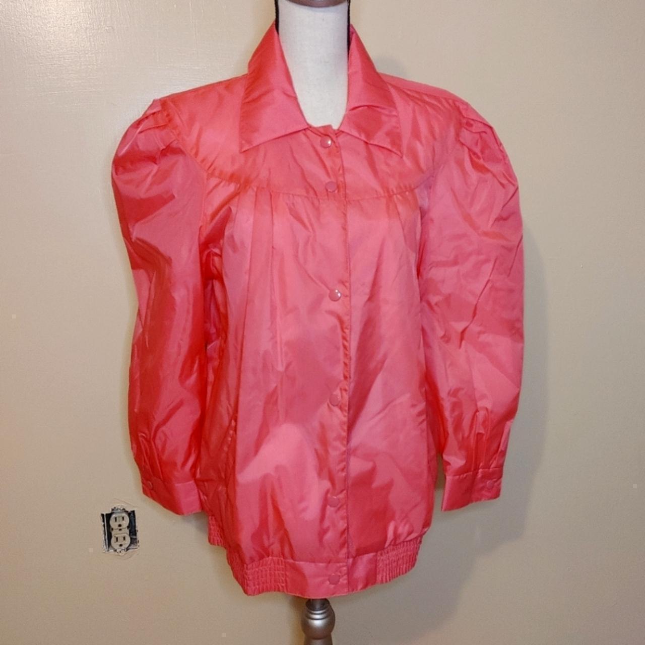 Current Seer Vintage Neon Pink Rain Coat Long Sleeve... - Depop