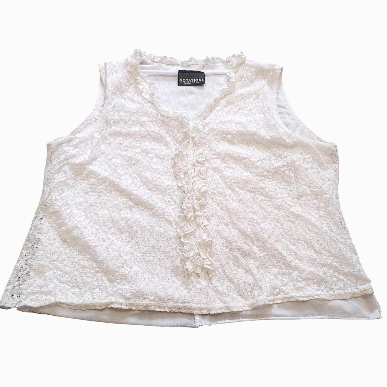 Notations Clothing Co White Lace Frill Size Small 19... - Depop