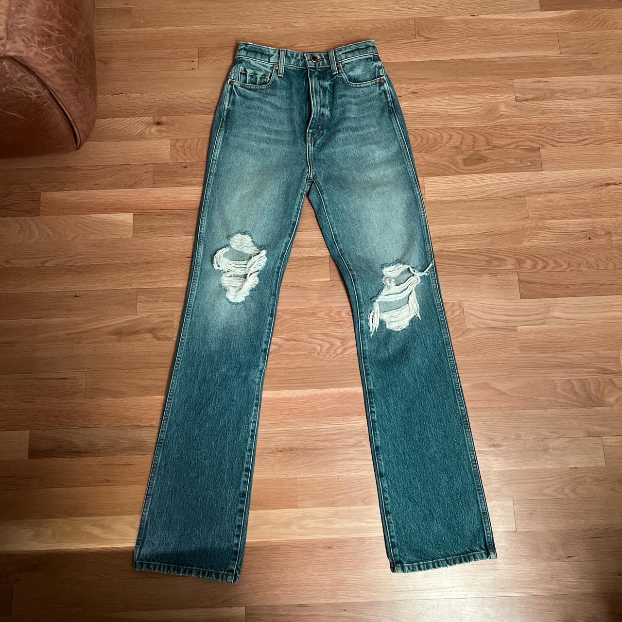 KHAITE BLUE RIPPED THE DANIELLE JEANS SIZE 25 NWOT Depop