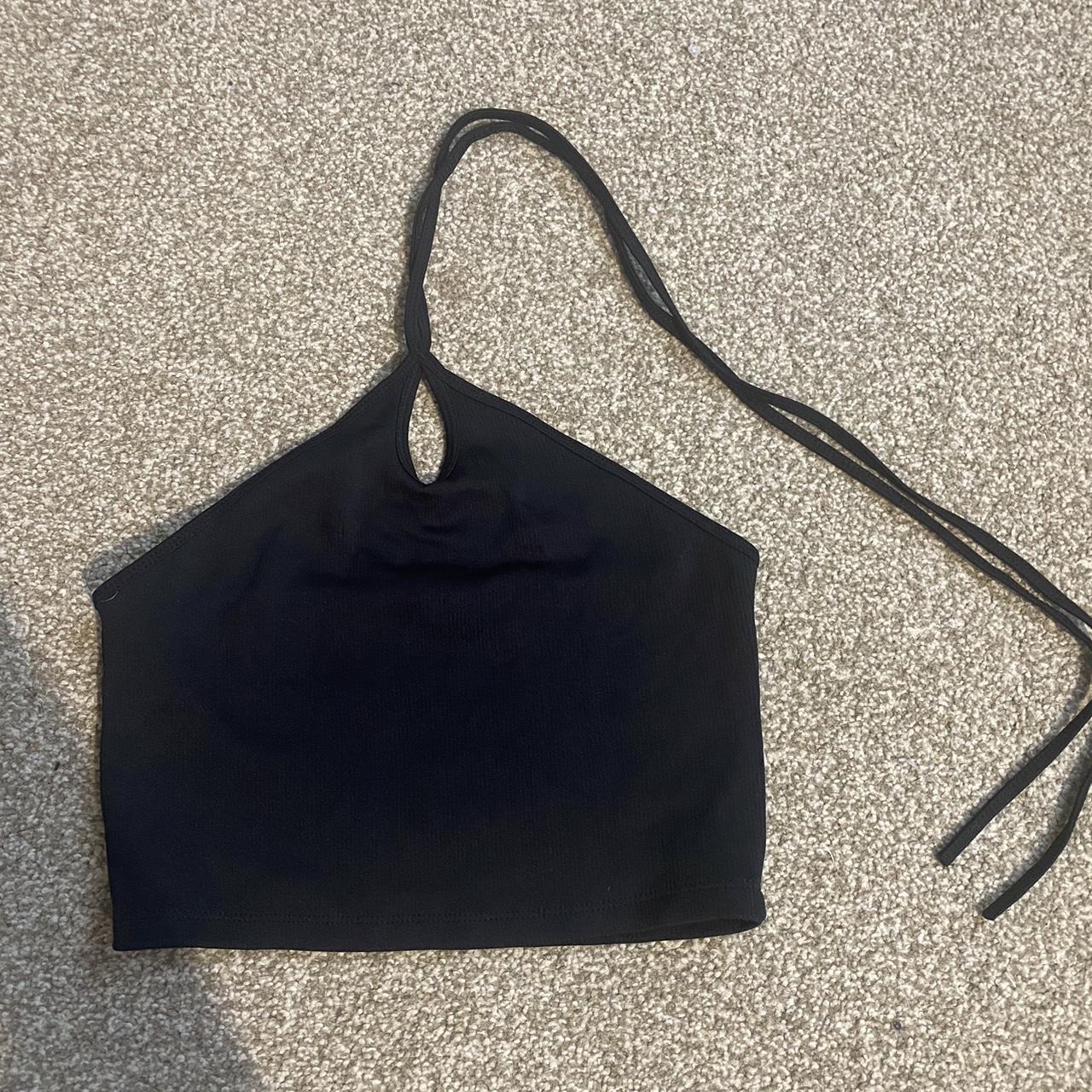 Zara Black Halter Neck Top Worn Once Depop